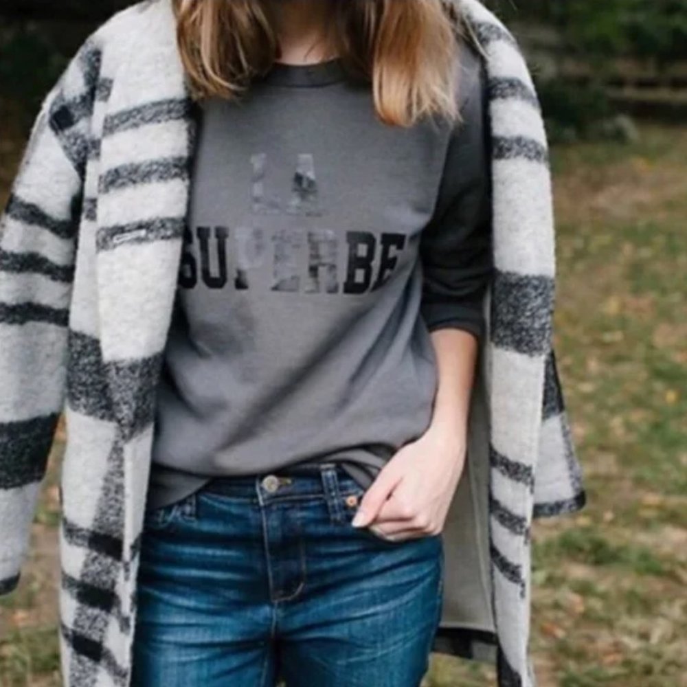 Sezane x Madewell La Superbe XS Gray Crew Neck Sweater - Picture 8 of 9